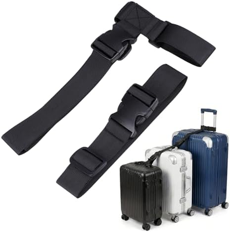 2 Pack Luggage Straps for Suitcases Adjustable Belt Luggage Connector Straps to by Marrywindix