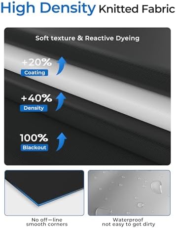 Sumobaby Blackout Curtains 52"x60" Portable No Drill Black Out Window Cover - Image 7