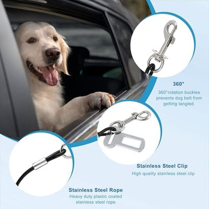 Chew Proof Dog Car Seatbelt Safety Restraint Stainless Steel Tether Cable - Image 5