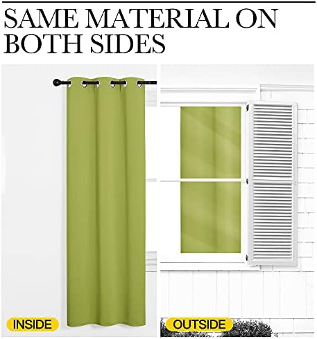 NICETOWN Blackout Curtains for Living Room 2 Panels 55" x 120" Fresh Green - Image 5
