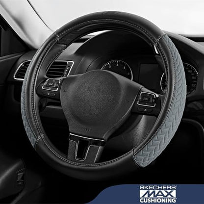 Skechers Steering Wheel Cover, Max Cushioning Leather Steering Wheel Cover - Image 2