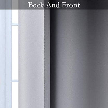 SimpleHome Black to Grey White Ombre Room Darkening Curtains 84 Inch - Image 5