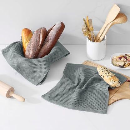 Kitinjoy 100% Cotton Waffle 6-Pack Kitchen Towels - Image 2