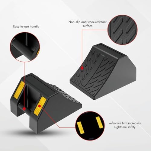 Heavy Duty Rubber Wheel Chocks 8 Packs, Premium Wheel Stopper - Image 3