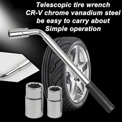 Car Telescoping Lug Wrench, Extendable 4 Way Vehicle Wheel Brace Removal Tool - Image 3