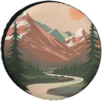 Heavy Duty Spare Tire Cover Mountain Adventure Camping Wheel Protectors Tyre by HighonHi