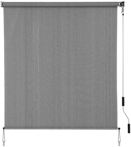 SMONTER Outdoor Sunshade Roller Shade 6'W x 8'H, Exterior Cordless Roll Up by SMONTER