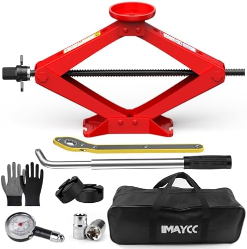 Scissor Jack for Car 2.5 Ton Car Jack Kit, Tire Changing kit by IMAYCC