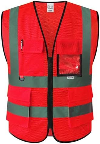 XIAKE Reflective Safety Vest for Men & Women High Visibility Class 2 Vest by XIAKE