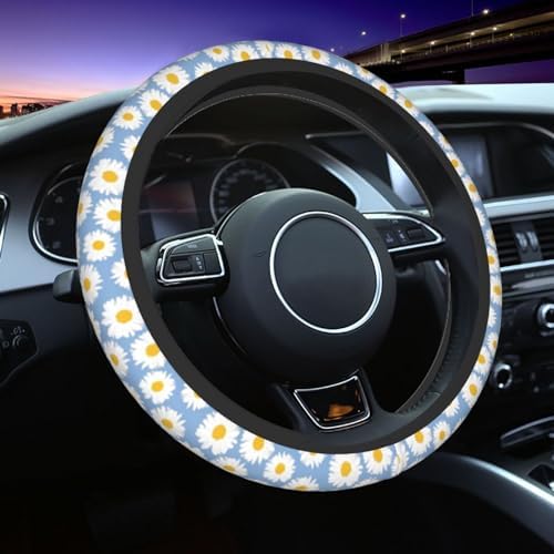 Daisy Flower Steering Wheel Cover Anti-Slip and Practical 14.5-15 Inch - Image 6