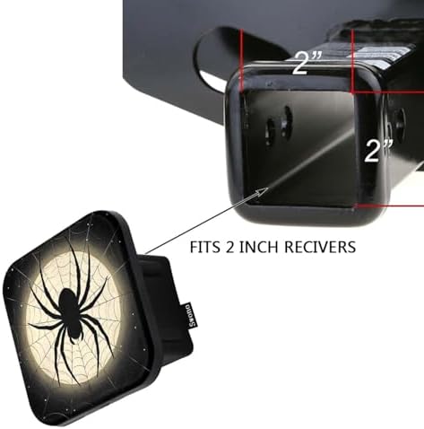 Swono Halloween Trailer Hitch Covers, Halloween Spider Web Night Moon Cute - Image 3