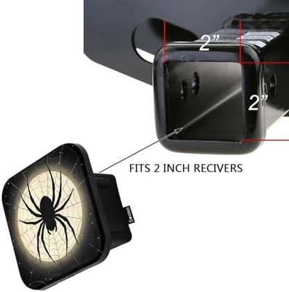 Swono Halloween Trailer Hitch Covers, Halloween Spider Web Night Moon Cute - Image 3