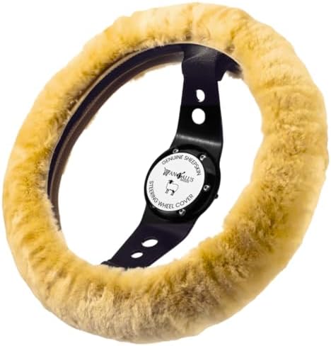 Andalus Brands Luxury Fluffy Car Steering Wheel Covers – Genuine Merino by AndalusBrand