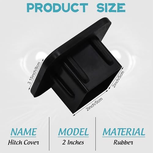 Hitch Cover Elegant Black Cat Eyes Square Towing Hitch Covers 2” Heavy Duty - Image 2