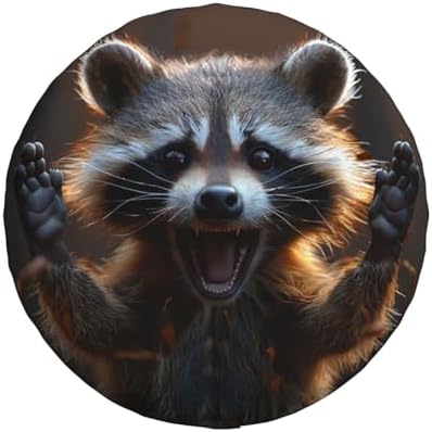 Funny Raccoon Spare Tire Cover Raccoon Wheel Protector by Unknown