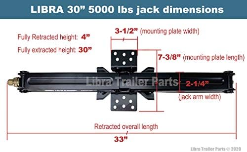 LIBRA Premium 5000 lb 30" RV Trailer Stabilizer Leveling Scissor Jack-26021 - Image 3