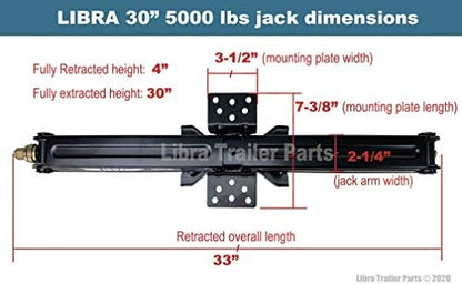 LIBRA Premium 5000 lb 30" RV Trailer Stabilizer Leveling Scissor Jack-26021 - Image 3
