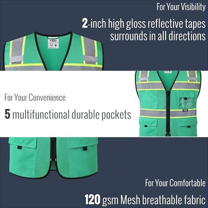 JKSafety Safety Vest for Men Women Hi Vis Relfective Vest - Image 5