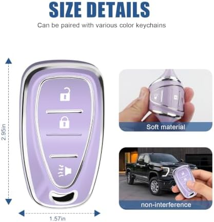 for Chevy Key Fob Cover, 3 Buttons TPU Key Cover - Image 5