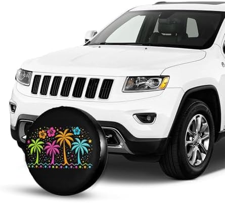 Spare Tire Cover，Tropical Palm Trees Camper Spare Tire Cover Waterproof Sun - Image 4