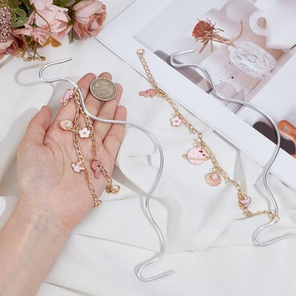 2pcs Car Hanging Ornaments Cute Alloy Planet Flower Pendants - Image 3