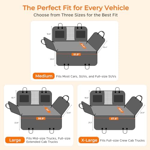 URPOWER Back Seat Extender for Dogs, Large Hard Bottom Dog Car Seat Cover - Image 5