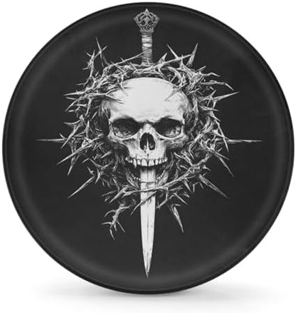 White Skull Art Spare Tire Cover Dust-Proof Wheel Protector by Unknown