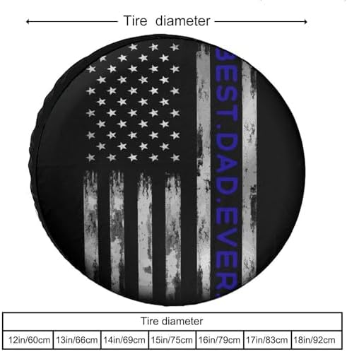 Vintage Best Dad Ever American Flag Tire Covers, Dust-Proof Weatherproof Wheel - Image 3