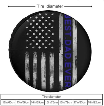 Vintage Best Dad Ever American Flag Tire Covers, Dust-Proof Weatherproof Wheel - Image 3