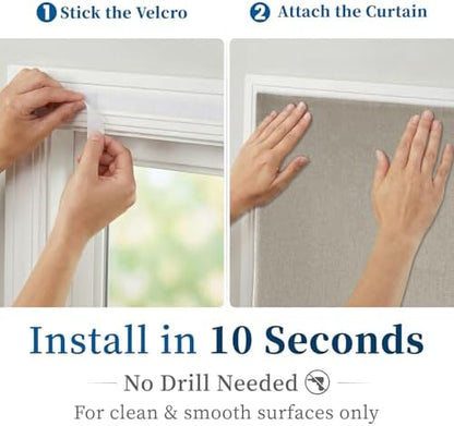 100% Blackout French Door Curtains, Room Darkening Shades Small Window Curtain - Image 3