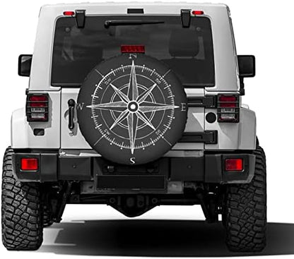Vintage Wind Rose Compass Spare Tire Cover Dust-Proof Wheel Tire Cover Fit - Image 2