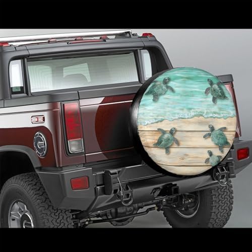 Wooden Beach Sea Turtles Spare Tire Cover - Image 2