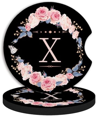 2pcs Letter X Car Coasters, Absorbent Universal neoprener Cup Holder Coasters by Unknown