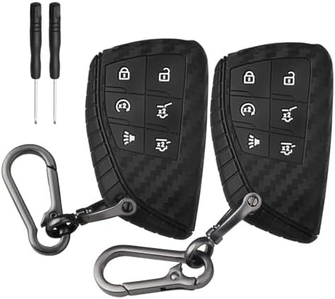 QBUC 2 Pcs for Chevy Key Fob Cover, 6 Buttons Silicone by QBUC