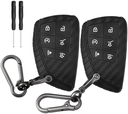 QBUC 2 Pcs for Chevy Key Fob Cover, 6 Buttons Silicone by QBUC