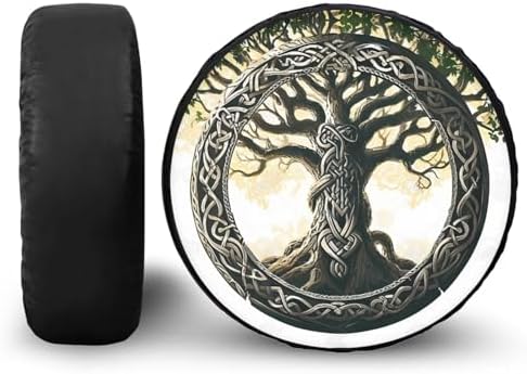 Tree of Life Spare Tire Cover PU Leather, Wheel Protector Tyre Cover by YGFLPPV