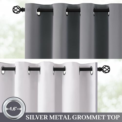 Yakamok Grey 100% Blackout Curtain Panels 84 inches, 2 Panels - Image 2