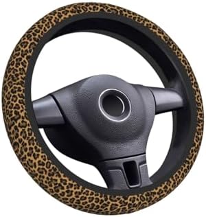 Elastic Steering Wheel Cover, 15 Inch Absorbing Sweat Brown Leopard by Unknown