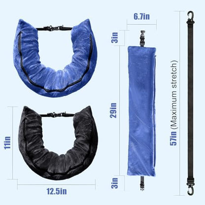 2Pack Stuffable Travel Pillow for Extra Luggage, Velvet Travel Neck Pillow - Image 3