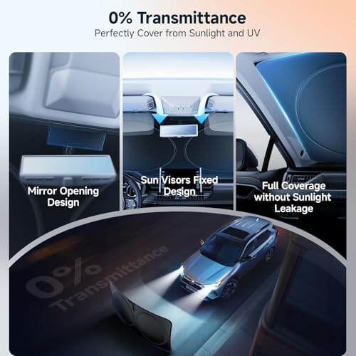 DooGooCoo Windshield Sun Shade for Tesla New Model Y Juniper 2025-2026/Model 3 - Image 5