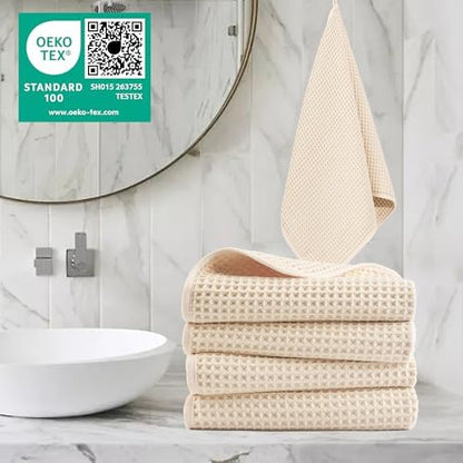 POLYTE 430 GSM Poly Blend Microfiber Quick Dry Waffle Hand Towel, 16x30 in - Image 2
