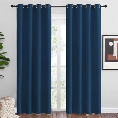 NICETOWN Moroccan Blue Blackout Curtains 86" Long, 2 Pieces by NICETOWN