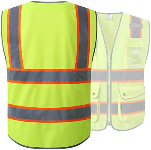 JKSafety Safety Vest for Men Women Reflective Hi Vis JK901 Yellow M - Image 2