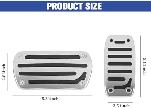 2PCS Car Pedal Pads Set, Stainless Steel Anti-Slip Vehicle Automatic - Image 2