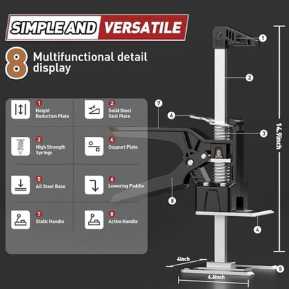 XClifes Labor Saving Arm Jack, 2 Pack Furniture Lifter Tool, Charcoal/Silver - Image 2
