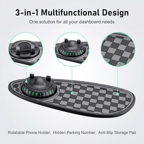 Multifunction Car Anti-slip Mat, Large Sticky Pad & Rotatable Phone Holder & - Image 3