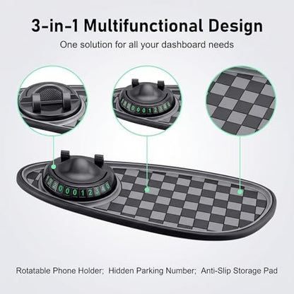 Multifunction Car Anti-slip Mat, Large Sticky Pad & Rotatable Phone Holder & - Image 3