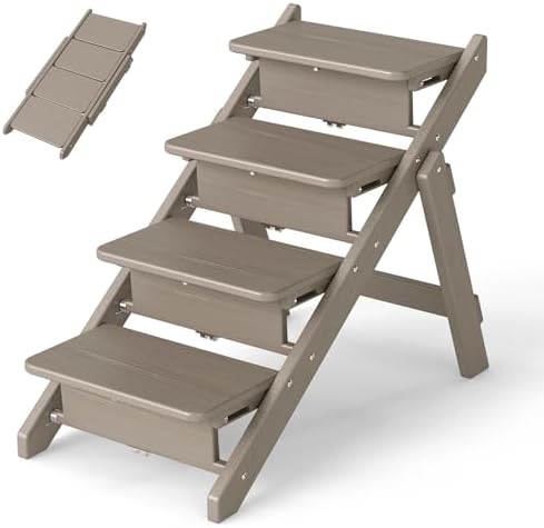 GREENVINES Foldable Dog Stairs & Steps, 2-in-1 HDPE Pet Ramp by GreenVines