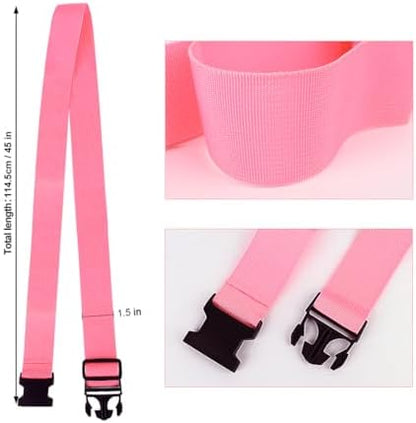 Luggage Straps for Suitcases, Travel Belt Multiple Connector, 2 Pack Pink - Image 3