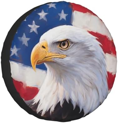Eagle American Flag Spare Tire Cover Weatherproof Sun Protection Dust-Proof by Unknown